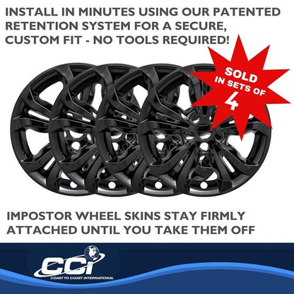 Chevrolet Cruze 19 (16"/ 5 V Spoke) Impostor Wheel Skins- Gloss Black (IMP442BLK)