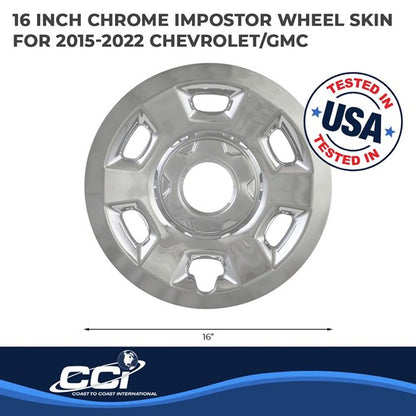 Chevrolet Colorado 15-22 (16"/ 6 Vent) Impostor Wheel Skins- Chrome (IMP93X)