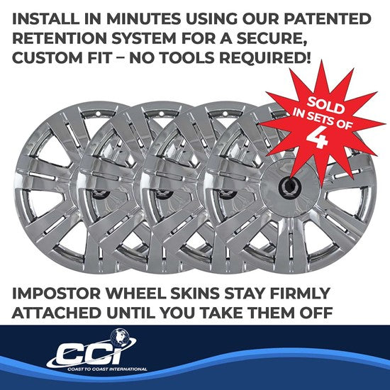 Cadillac SRX 10-16 (18 inch / 7 Spoke) Impostor Wheel Skins- Chrome (IMP357X)