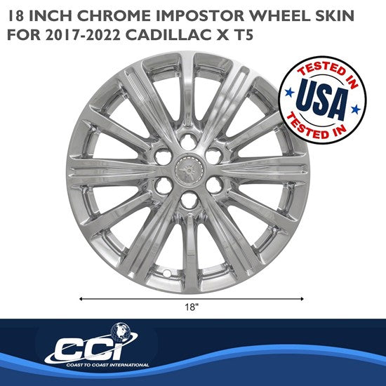 Cadillac XT5 17-19 (18 inch / 12 Spoke) Impostor Wheel Skins- Chrome (IMP402X)