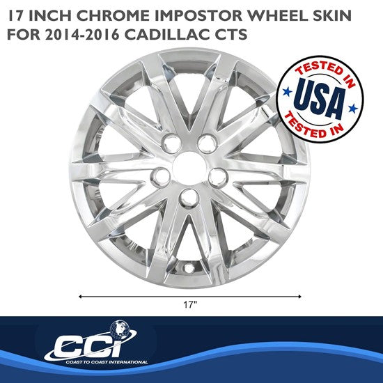 Cadillac CTS 14-16 (17 INCH WHEEL 10 Spoke) Impostor Wheel Skins- Chrome (IMP368X)