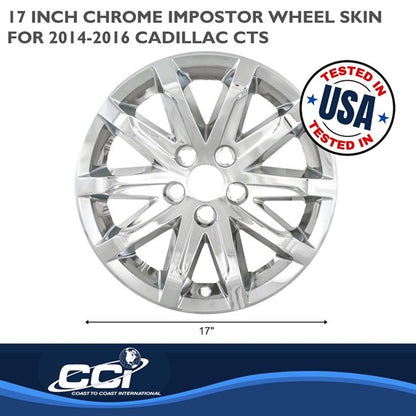 Cadillac CTS 14-16 (17 INCH WHEEL 10 Spoke) Impostor Wheel Skins- Chrome (IMP368X)