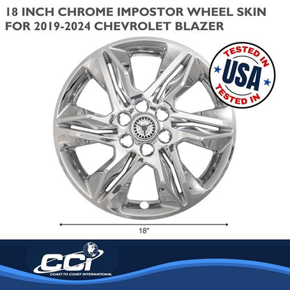 Chevrolet Blazer 19-25 (18"/ 6 Spoke) Impostor Wheel Skins- Chrome (IMP438X)